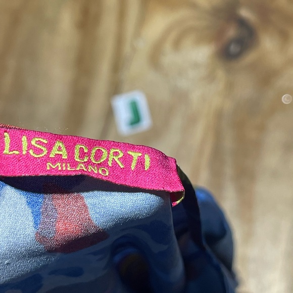 LISA CORTI blouse top print long sleeve Crewneck @j - Picture 7 of 7